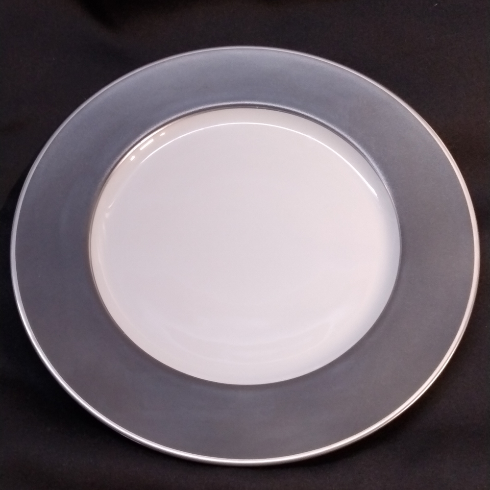 Haviland Color Block Gray Platinum Dinner Plate - 10.75"
